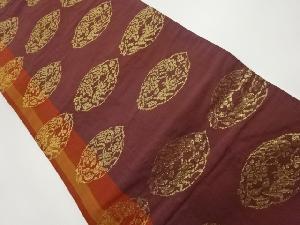 山羊に花唐草模様織出し名古屋帯